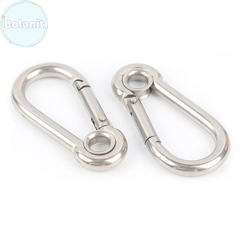 Bolonit M4 M5 M6 M7 M8 สแตนเลส Carabiner Carbine Snap Hook พร้อมตาไก่สปริงหัวเข็มขัดพวงกุญแจ TH
