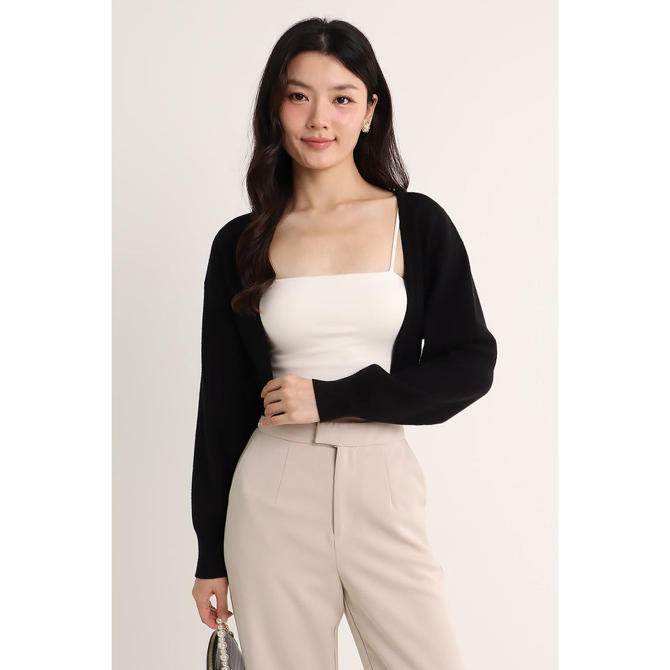 (PRELAUNCH) SARINA BATWING KNIT CARDIGAN IN BLACK