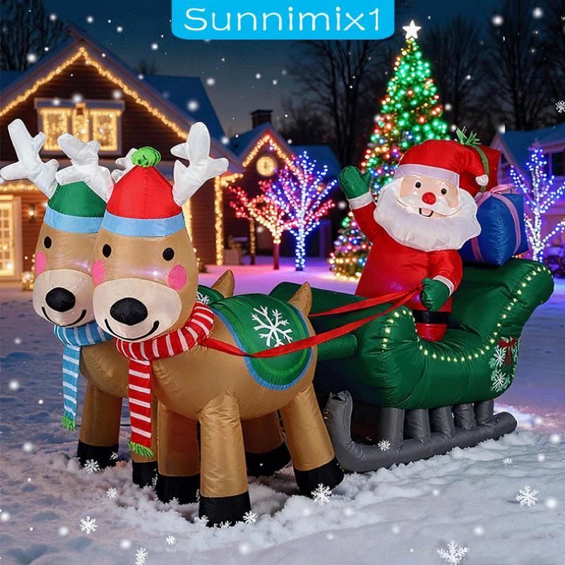 [Sunnimix1] คริสต์มาส Inflatable Xmas Decor ตลก 7.87ft Prop กันน้ํา Santa Claus ตกแต่งสําหรับ Backya