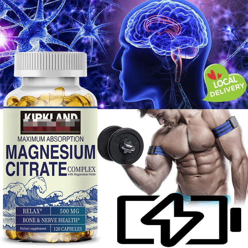 Magnesium Citrate Complex 500 Mg รองรับสุขภาพของกล้ามเนื้อและกระดูกและระบบย่อยอาหาร