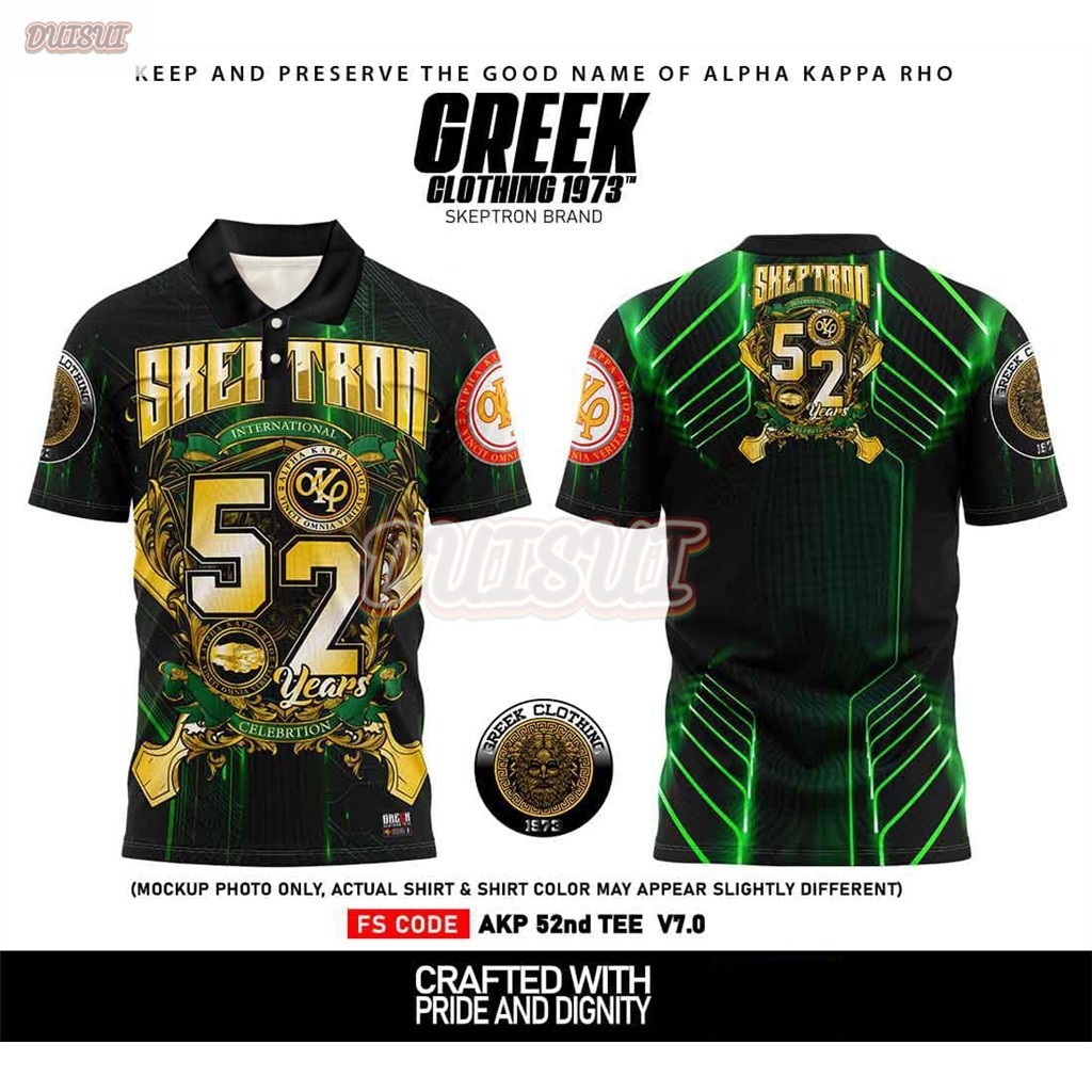 ผู้ชาย AKP Alpha Kappa Rho V34 52nd Anniversary Skeptron Quick-Dry Casual 3D พิมพ์เสื้อยืด 3 ด้านบน