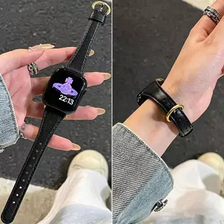 สายนาฬิกา สายหนังบางและเงา หัวมน สามารถใช้ได้กับ AppleWatch SmartWatch มีหลายสี/ขนาด สินค้าพร้อมส่งในไทย
