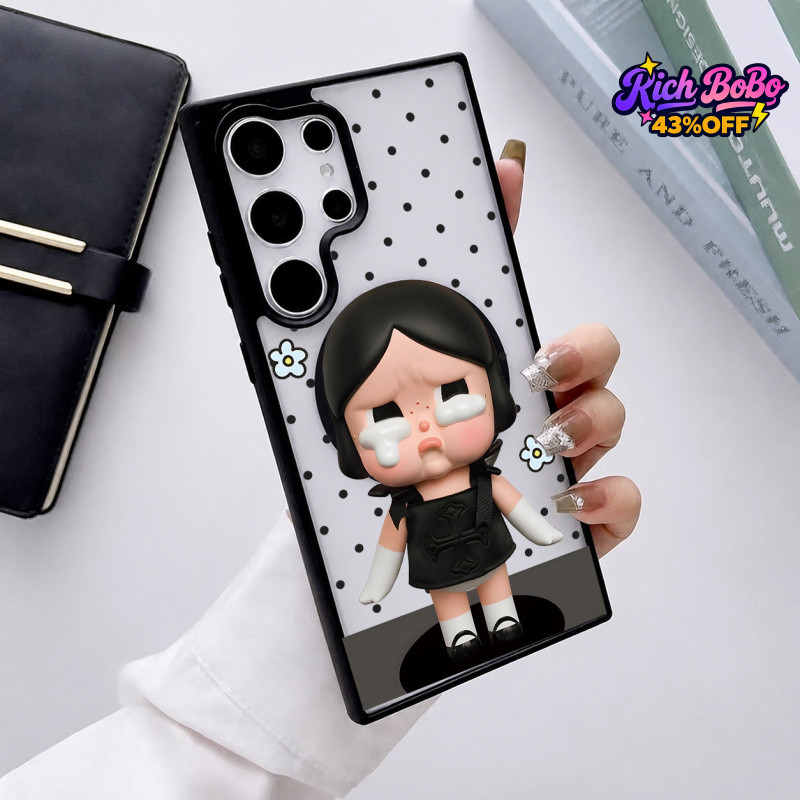 เคสแม่เหล็กกันกระแทก ลายสาวน้อยร้องไห้ชุดเดรสสีดำ สำหรับSamsungA06-A56/S22-S26 และ iPhone17,16,15,14,13,12,11ProMAX H98