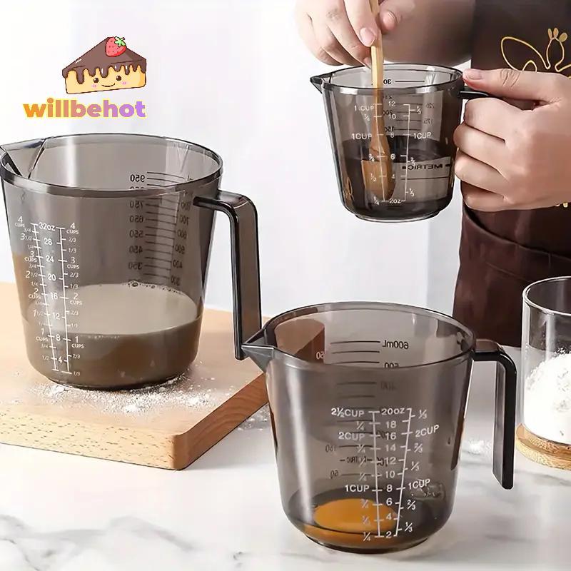 [Willbehot-t] 1 ชิ้นเบเกอรี่Liquidวัดถ้วยขนาดถ้วยพลาสติกวัดปริมาณBeakerครัวเบเกอรี่เครื่องมือ 150/300/600/1000ml [ใหม่]