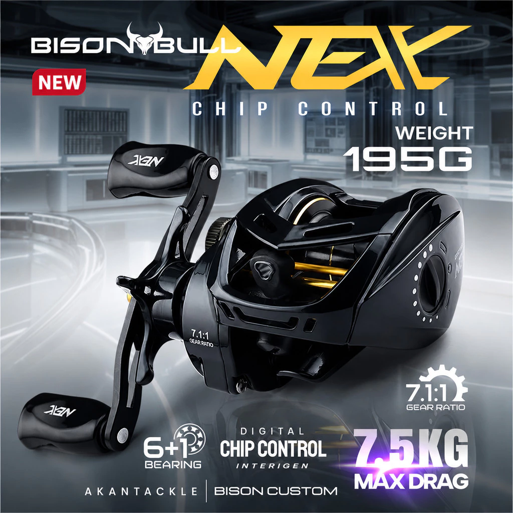 รอกหยดน้ำ BISON NEX [ระบบ DC มีไฟ] คุมฟู่ กำลังเบรกสูงสุด 7.5KG มีใบรับประกันในกล่อง