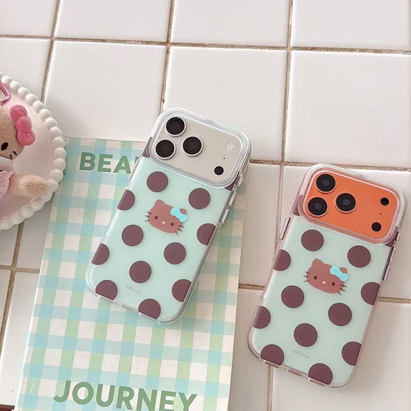 Polka Dot การ์ตูนแมว Samsung S22 S23 S24 S25 S26 FE Ultra เคสโทรศัพท์ S25FE เคสป้องกัน A56 A55 สร้อยข้อมือกรณี