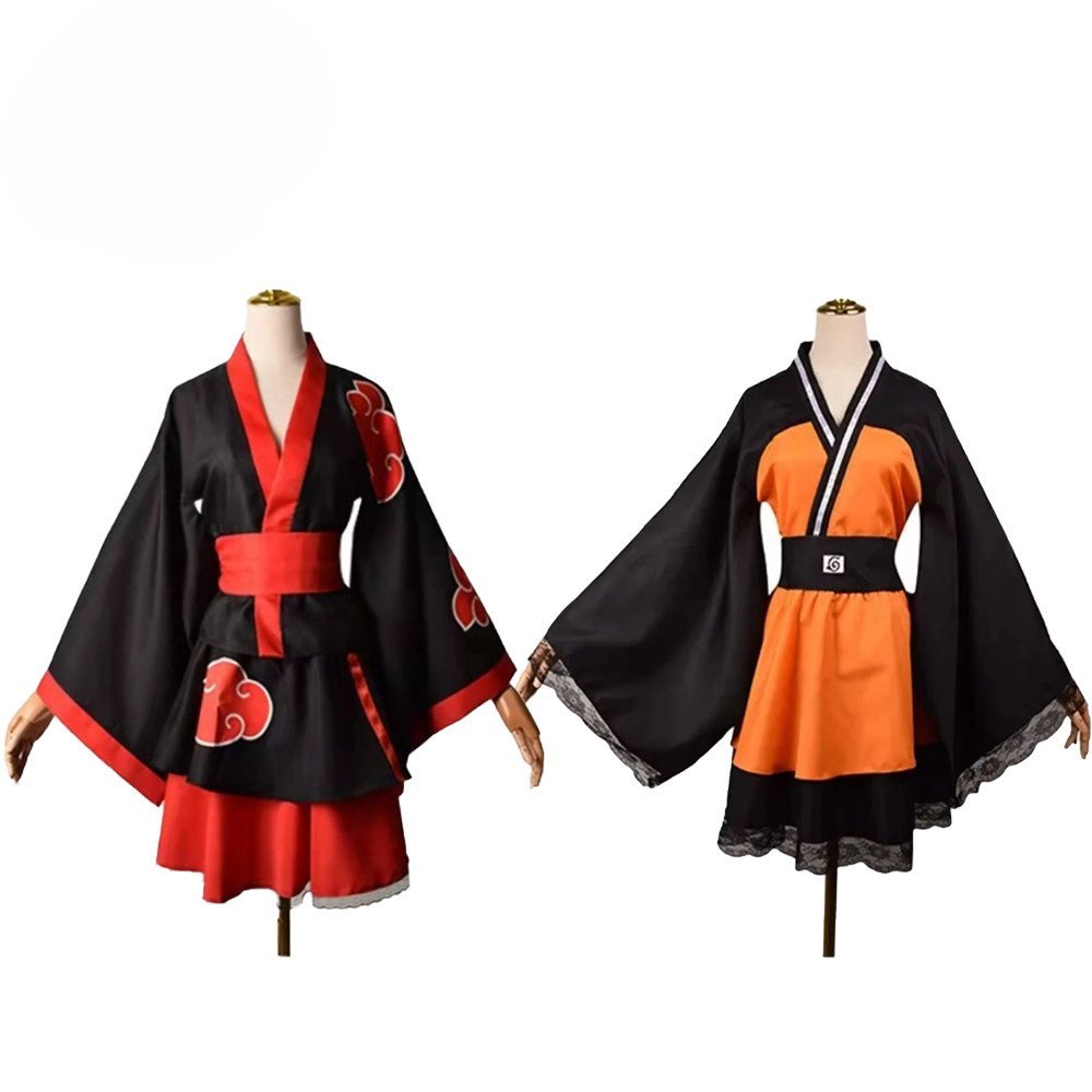 Akatsuki Shippuden Uzumaki เครื่องแต่งกาย Naruto คอสเพลย์เครื่องแต่งกายชุดกิโมโนอะนิเมะคอสเพลย์เครื่