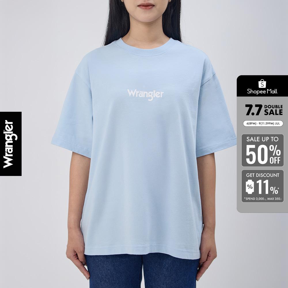 WRANGLER เสื้อยืดแขนสั้นผู้หญิง คอลเลคชั่น Everyday ทรง Relaxed รุ่น WR F325WTSSN04 สีฟ้า