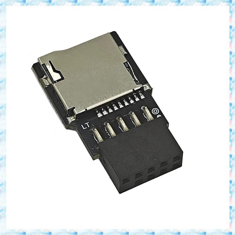 [R QMU] เมนบอร์ด USB 2.0 9Pin to TF Card Reader เมนบอร์ดภายใน USB2.0 9pin to TF Slot Adapter 9-Pin U