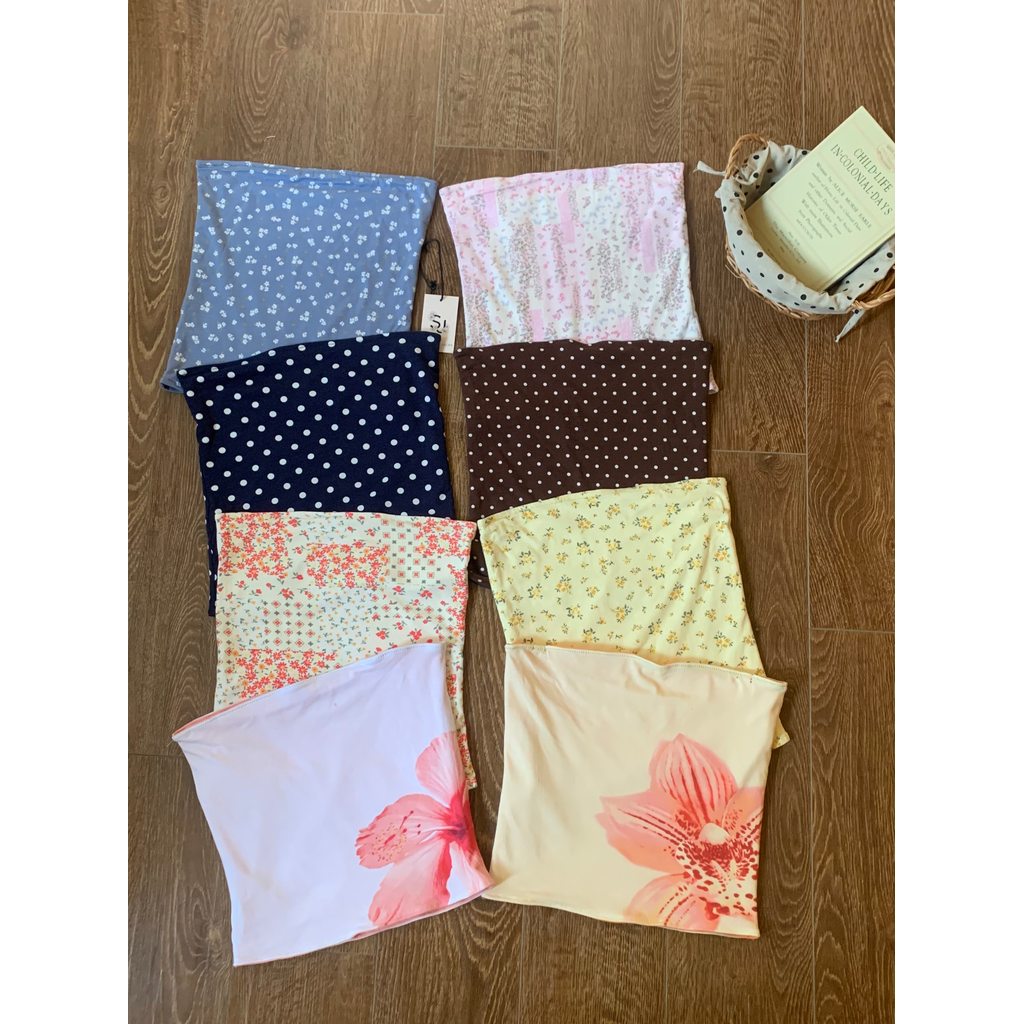 เสื้อเกาะอกผู้หญิง การค้าต่างประเทศ ince * 95 Cotton Island Holiday Flower Wave Point Elastic Tube T