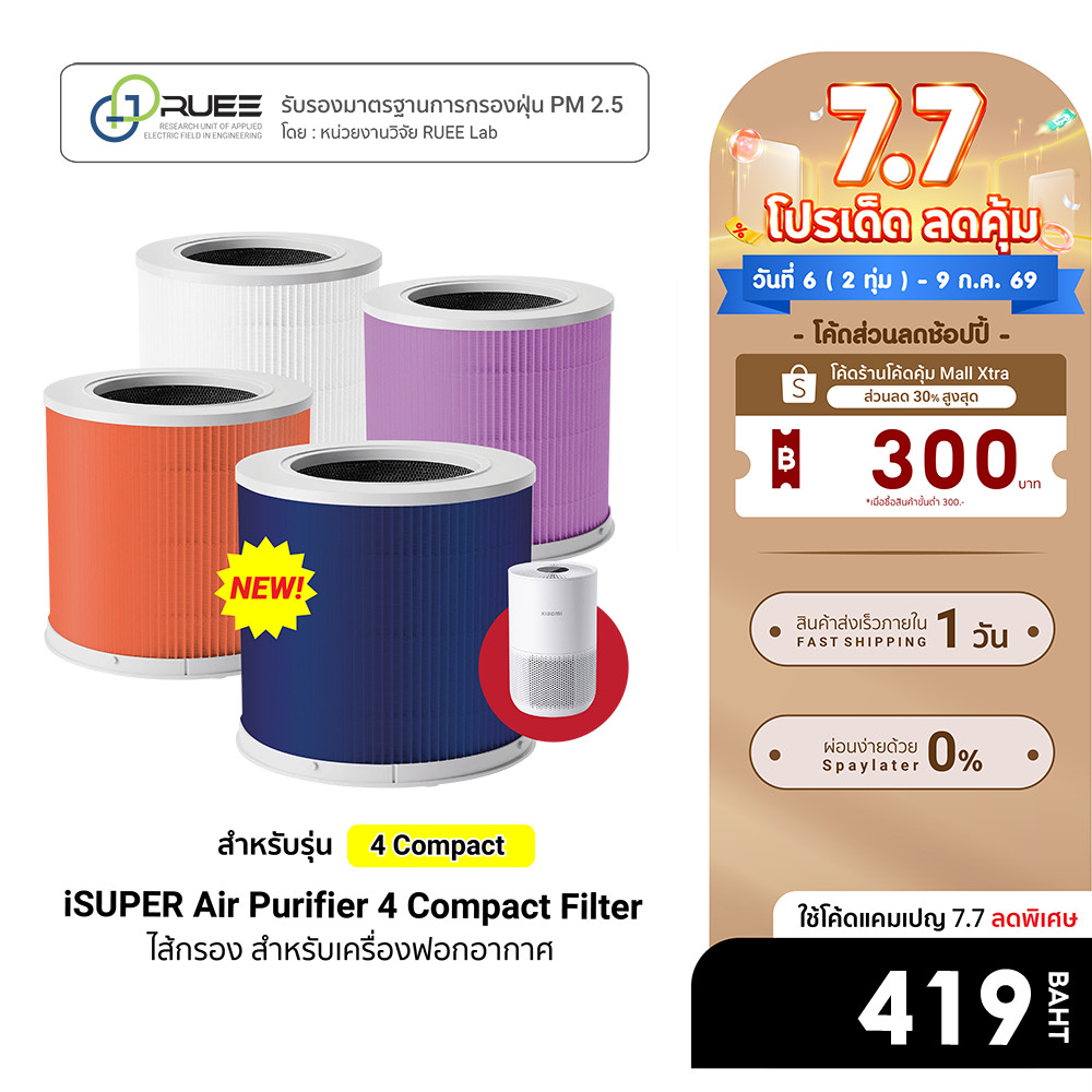 (ส่งด่วนฟรี!) iSUPER Smart Air Purifier 4 Compact Filter ไส้กรองอากาศ Xiaomi สำหรับรุ่น 4 Compact เท่านั้น