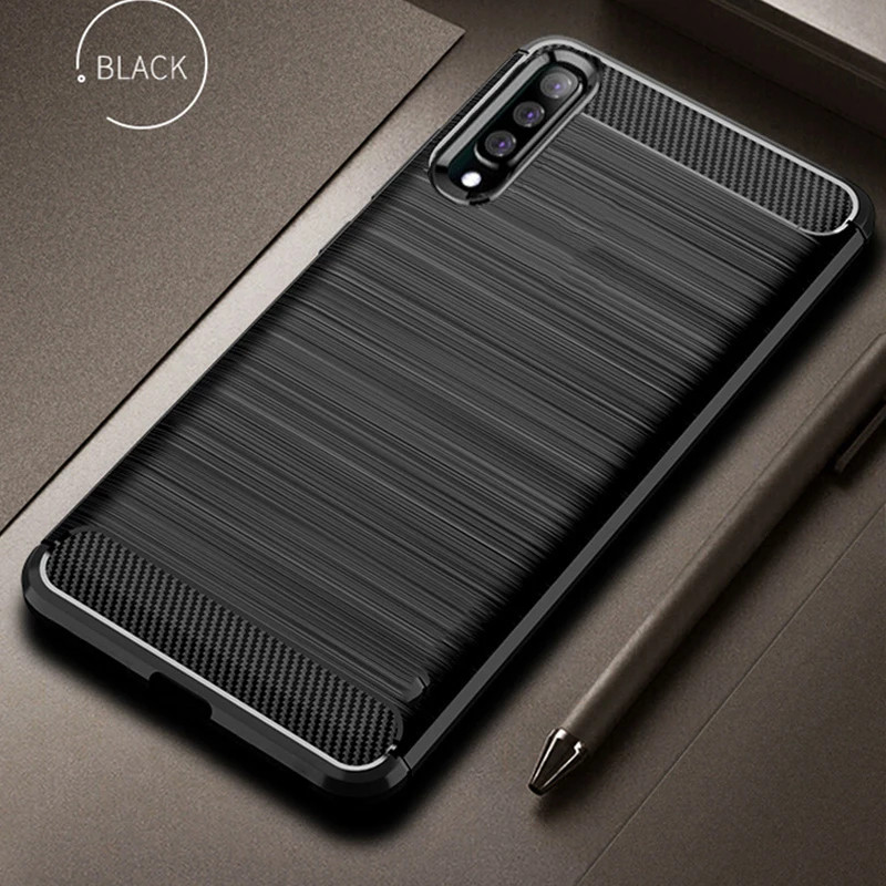 IPAKY CASE SAMSUNG A70S / A70E CASE คาร์บอน RUGGED ARMOR ANTI SHOCKPROOF