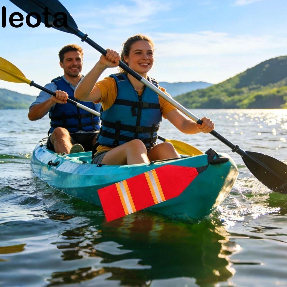 LEOTA Kayak Safety Flag, Red Oxford Fabric Safety Travel Flag, Tow Flags Water-Resistant High Vignit