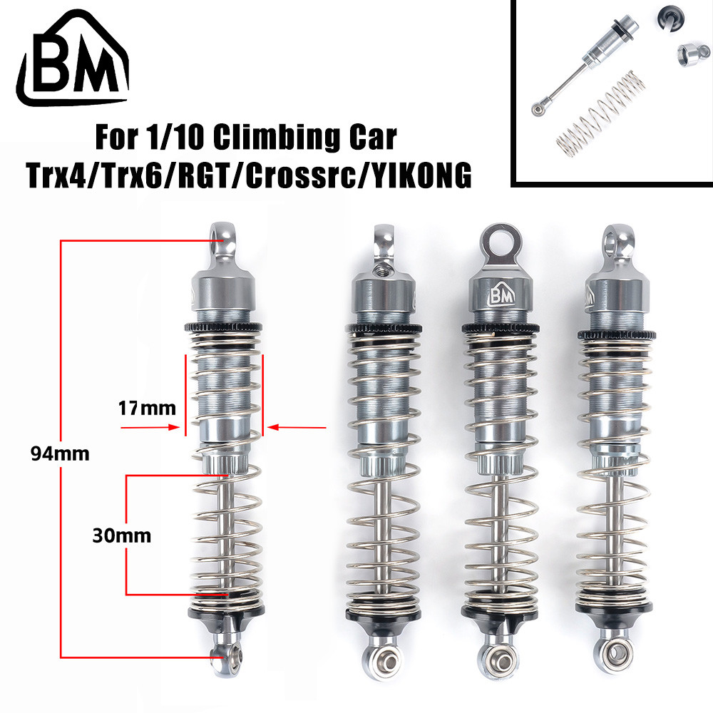 BM Alloy โช้คอัพ 94 มม.สําหรับ YK4107 YK4106 Crossrc RGT 1/10 RC รุ่นรถ Crawler อุปกรณ์เสริม