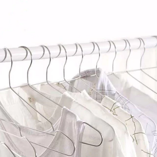 【1แพ็ค 10ชิ้น/40ชิ้น】 ไม้แขวนเสื้อ ไม้แขวนเสื้อสแตนเลส หนา2-3 mm.คุณภาพดีหนา แข็งแรง ทนทาน ไม่เป็นสนิม สแตนเลส คุณภาพดีห