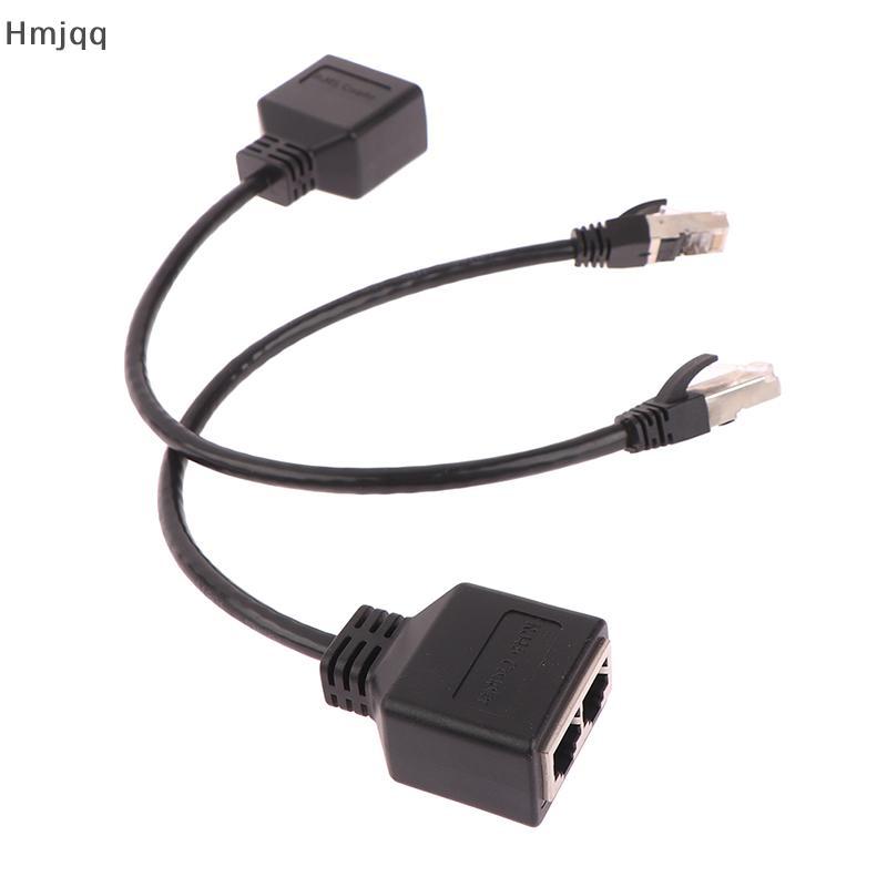 Hmjqq 1PC Ethernet Splitter RJ45 1 ชาย 2 หญิง LAN Ethernet Cable Splitter Ethernet Cable Extension C