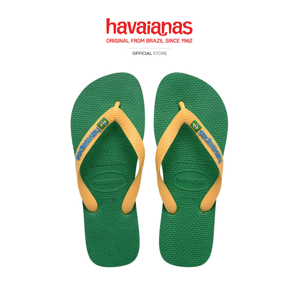 HAVAIANAS รองเท้าแตะ Brasil Logo Flip Flops GREEN 411085020793U_F5GNYE