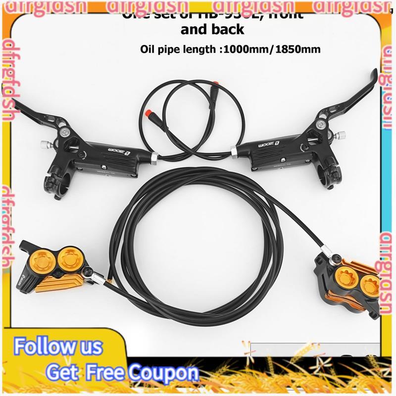 D&FZOOM HB-950E MTB ชุดดิสก์เบรกไฮดรอลิก, 4 ลูกสูบ, ด้านหน้า 1000 มม.ด้านหลัง 1850 มม. สําหรับ E-Bik