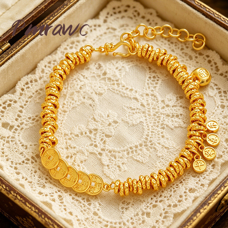 Retrocasual Five Emperors Coins และ Tangles Peace Joy Bracelet FS4753