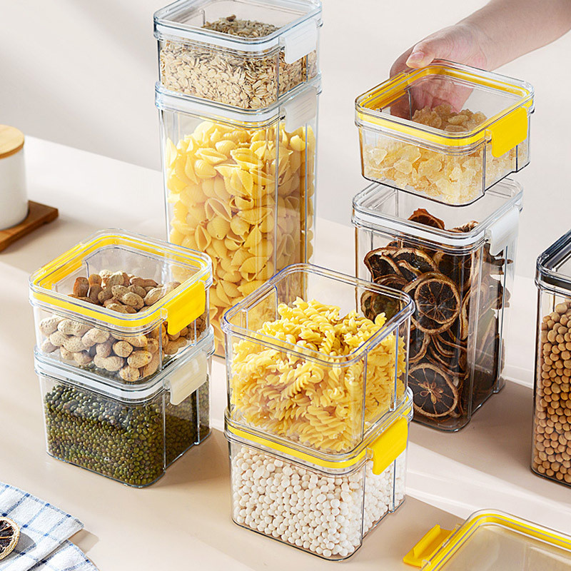 ห้องครัว Airtight Jar Light Luxury Food Transparent Storage Jar Multigrain Storage Airtight Jar Snac