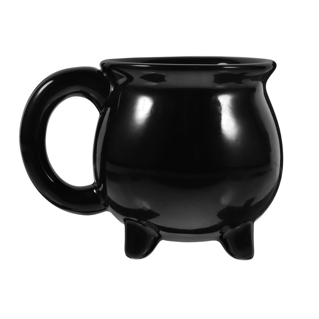Pure black witch cup, magic witch's cauldron, witch's potion, solid color witch cup, horse cup, magi