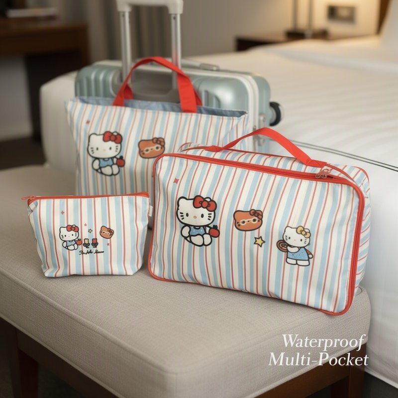 Mishilei طقم حقائب تنظيم السفر Hello Kitty (4 قطع) — صورة 3