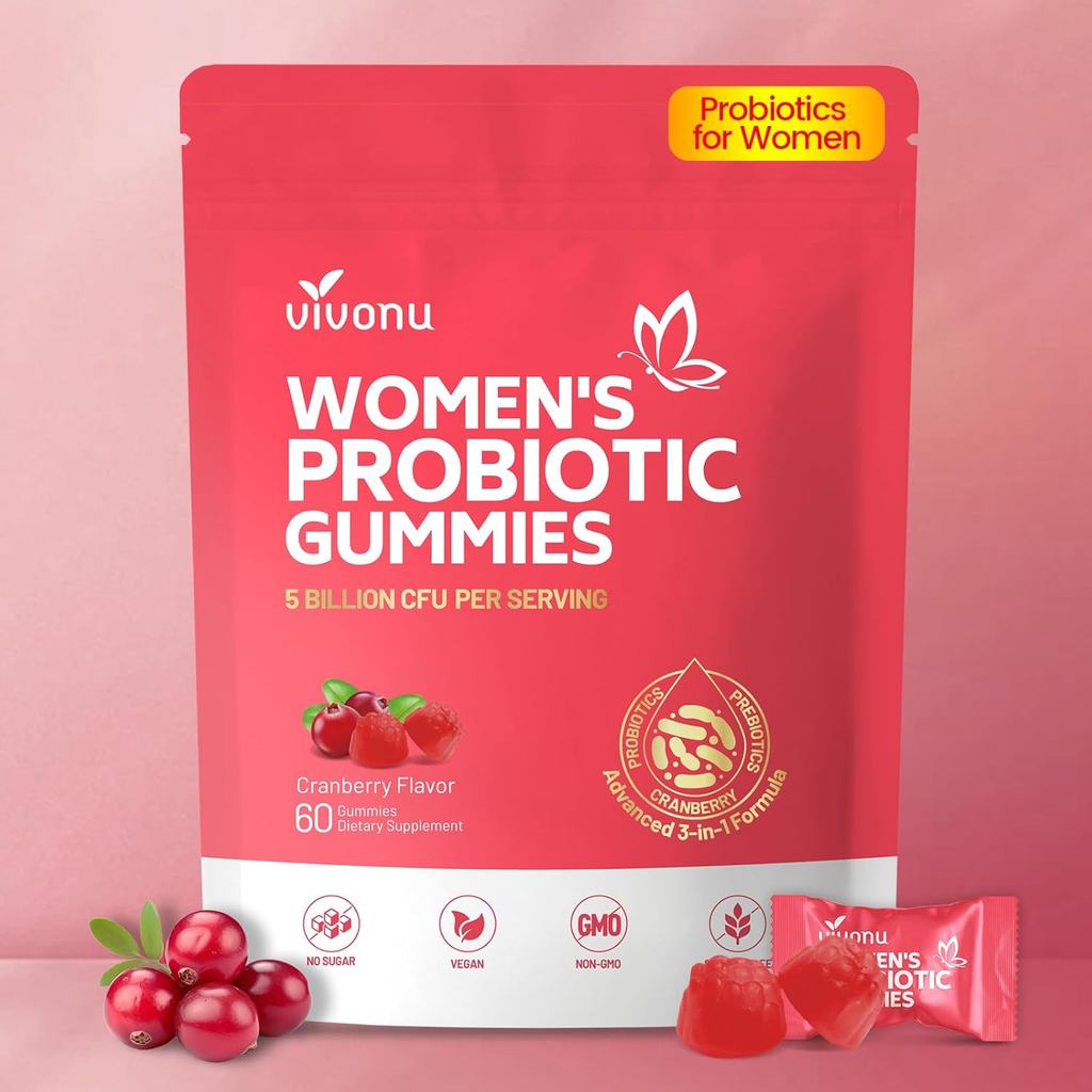 VivoNuViginalProbioticsforWomen,WomenProbioticGummies,FeminineBalanceGummies,PrebioticGummy,Cranberr