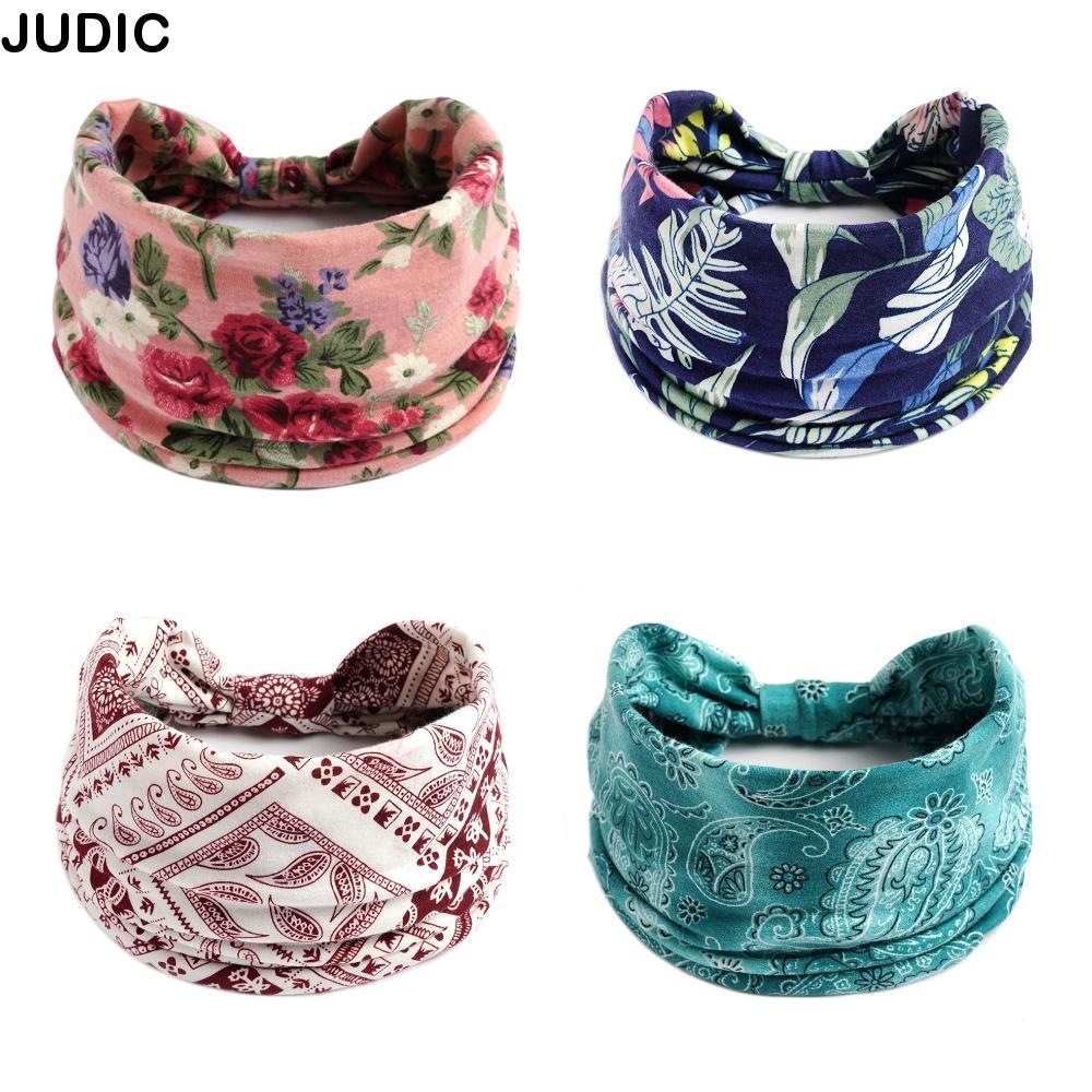 JUDIC Bohemian Hairbands Turban Fashion Cross Knot Girls Hair Bands