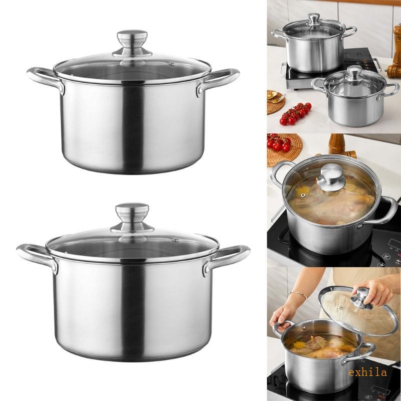 Exhila Cooking Pots ฝาซุปเหล็ก Stock Pots Kitchen Saucepan เครื่องครัว
