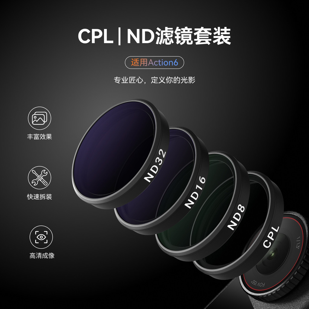 Taix Action เหมาะสําหรับ dji action6 Filter Polarizer UV Filter ND Filter dji osmo action6 อุปกรณ์เส