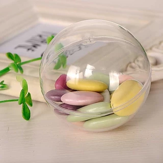 ลูกบอลพลาสติกใส 3~14 ซม. 5 คู่ สําหรับตกแต่งบ้าน คริสต์มาส วันวาเลนไทน์ งานแต่งงาน ปาร์ตี้