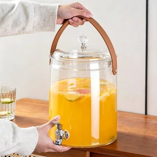 [พร้อมส่ง] กาต้มน้ำเย็นโหลมีก๊อก หลายขนาด ถังน้ำใสเกรดอาหาร หูหิ้วพกพา ใส่น้ำแข็ง ชา น้ำผลไม้ เครื่องดื่ม