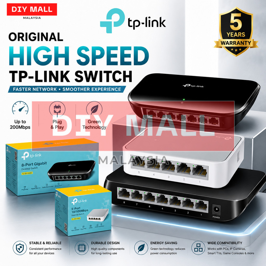 DIYMALL TL-SF1005D TL-SG1005D TL-SG1008D 5-Port 8-Port 10/100/1000 Mbps Desktop Switch TP-Link Plug 