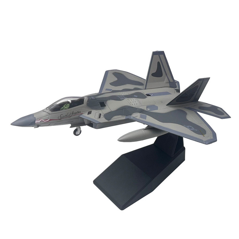 1/100 US Army F22 Stealth Fighter F-22 Raptor จําลองผลิตภัณฑ์สําเร็จรูปเครื่องบินรุ่นผลิตภัณฑ์สําเร็