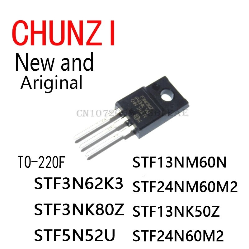 5PCS ใหม่และต้นฉบับ 24NM60 13NM60 TO-220F STF3N62K3 STF3NK80Z STF5N52U STF13NM60N STF24NM60M2 STF13N