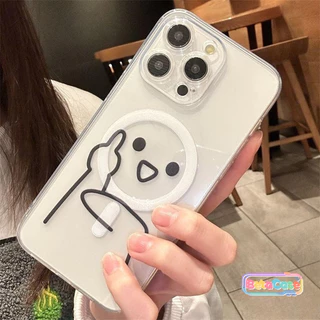 เคสโทรศัพท์โปร่งใสแม่เหล็กตลกและตลกสําหรับ iPhone 17, 16, 15, 15pro, 15plus, 14, 14pro, 14plus, 13, 13pro, 12, 11, 11pro