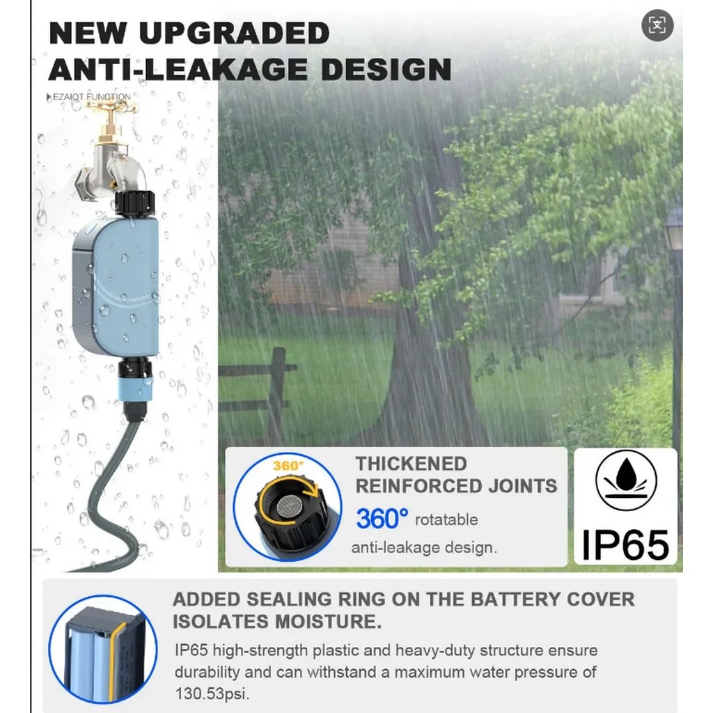 Tuya WiFi Water Timer สําหรับ Garden ท่อสมาร์ท Programmable Sprinkler Timer สําหรับหยดชลประทานไม่มี 