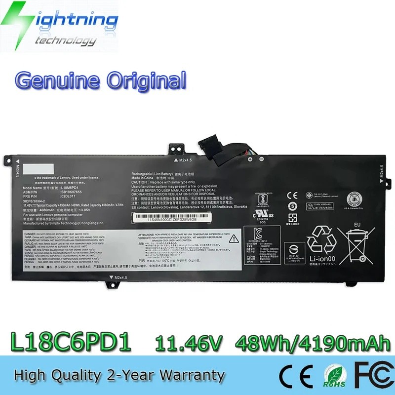 L18M6PD1 L18C6PD1 L18D6PD1 L18L6PD1 11.46V 48Wh แบตเตอรี่แล็ปท็อปสําหรับ Lenovo ThinkPad X13 X390 X3