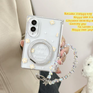 New style ดอกไม้ ฝังตัว Magnetic holder เคส สำหรับ Samsung Galaxy Fold8 Wide Case ชุดสามชิ้นที่ถอดออกได้รวมทุกอย่าง แกนกลางแม่เหล็ก ป้องกันการตก พลิกปก เคส