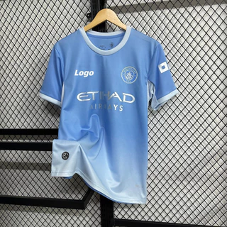 2026/27 Manchester City Men's Home Short Sleeve Football Shirt T-Shirtผ้าCotton 100% ผ้าคอตตอน