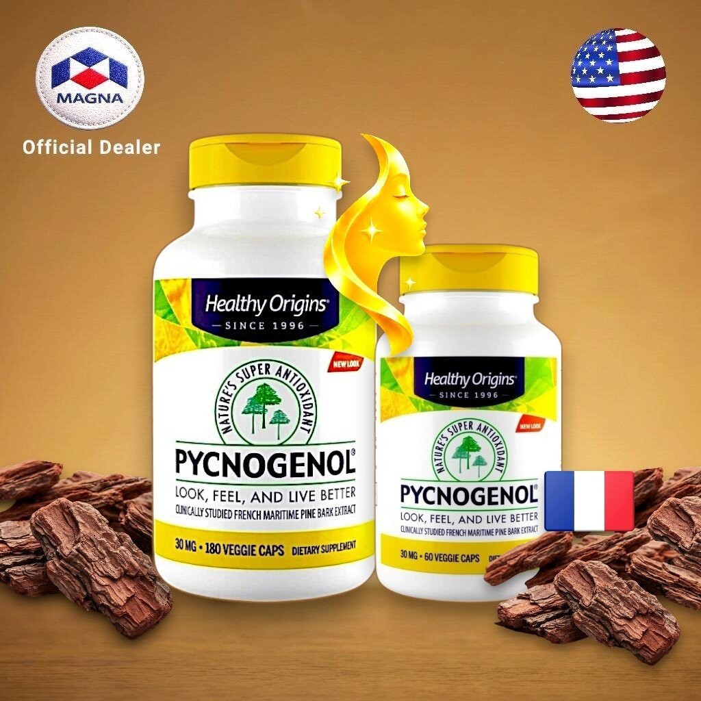 เฮลท์ตี้ ออริจินส์ พิกโนจินอล 30 mg Healthy Origins Pycnogenol French Marine Pine Bark สารสกัดเปลือกสนฝรั่งเศส /กินร่...