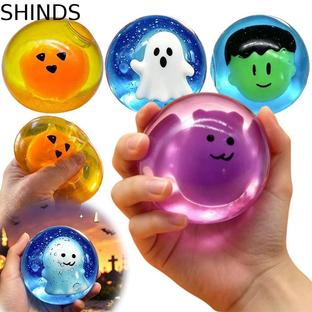 SHINDS Stress Ball, Rebound Squeeze Maltose Stress Ball, Halloween Super Soft Maltose Pumpkin Shape 
