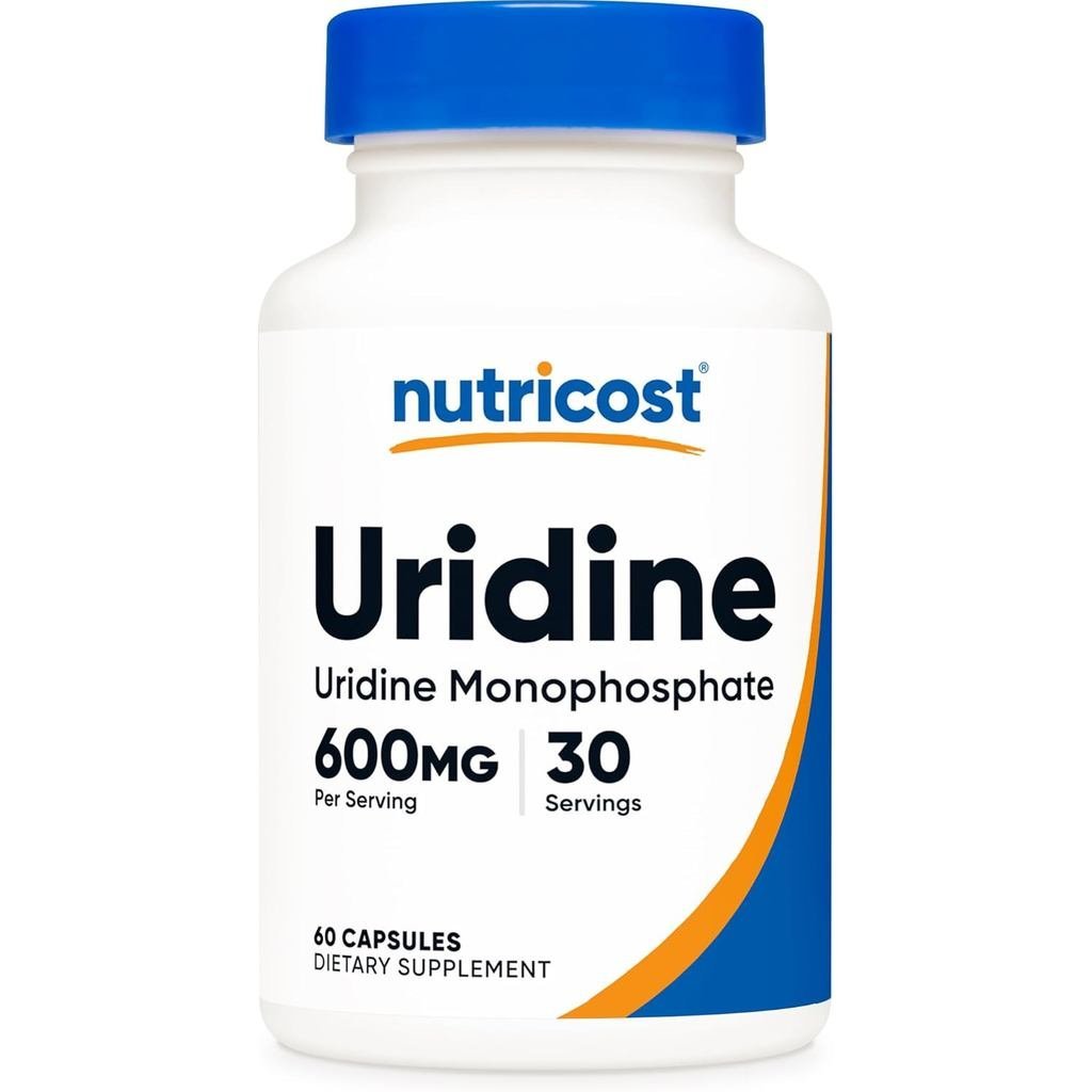 Nutricost Uridine Monophosphate (UMP) 600mg, 60 Caps, 30 เสิร์ฟ, มังสวิรัติ