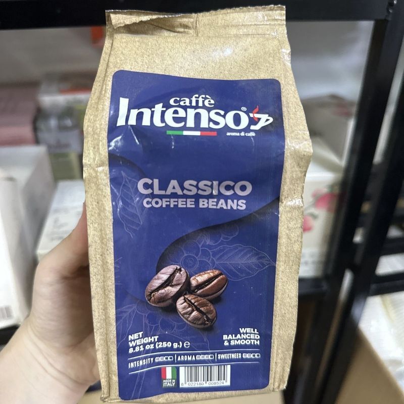 INTENSO อิตาลีนําเข้าเมล็ดกาแฟคั่วปานกลางอิตาเลี่ยน Espresso Extra Espresso 250g7.22m