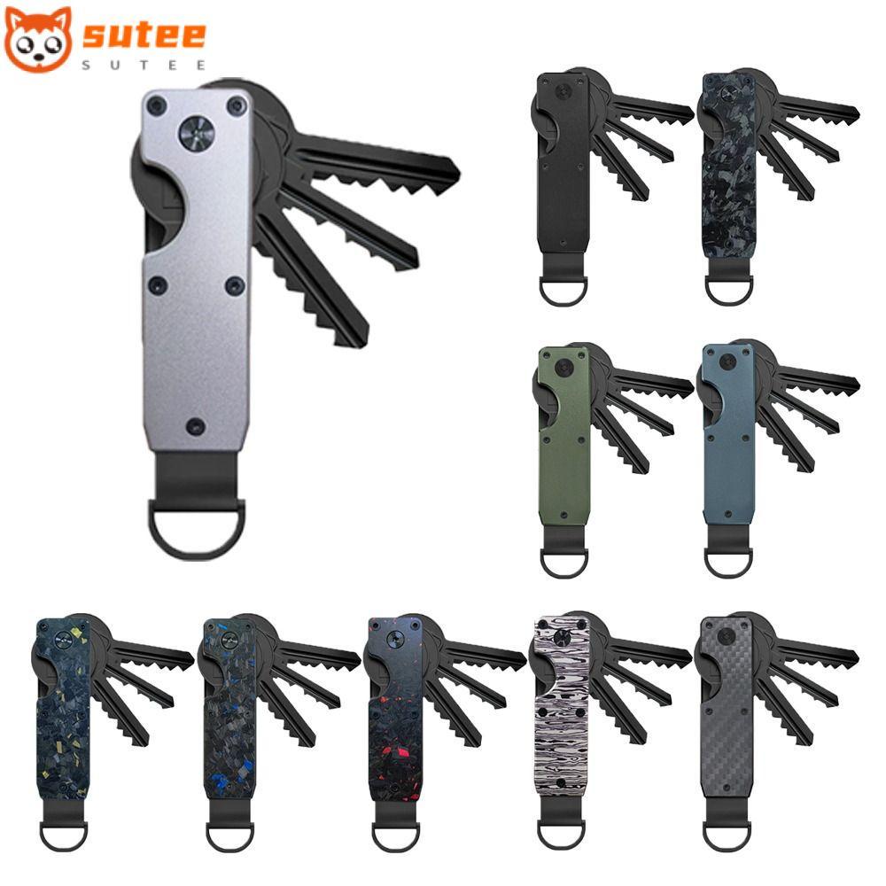 SUTETE Key Holder มินิมอลพร้อมไขควง Key Organizer, Smart Holds 2-6 Keys Metal Keys Bag for Keys Less