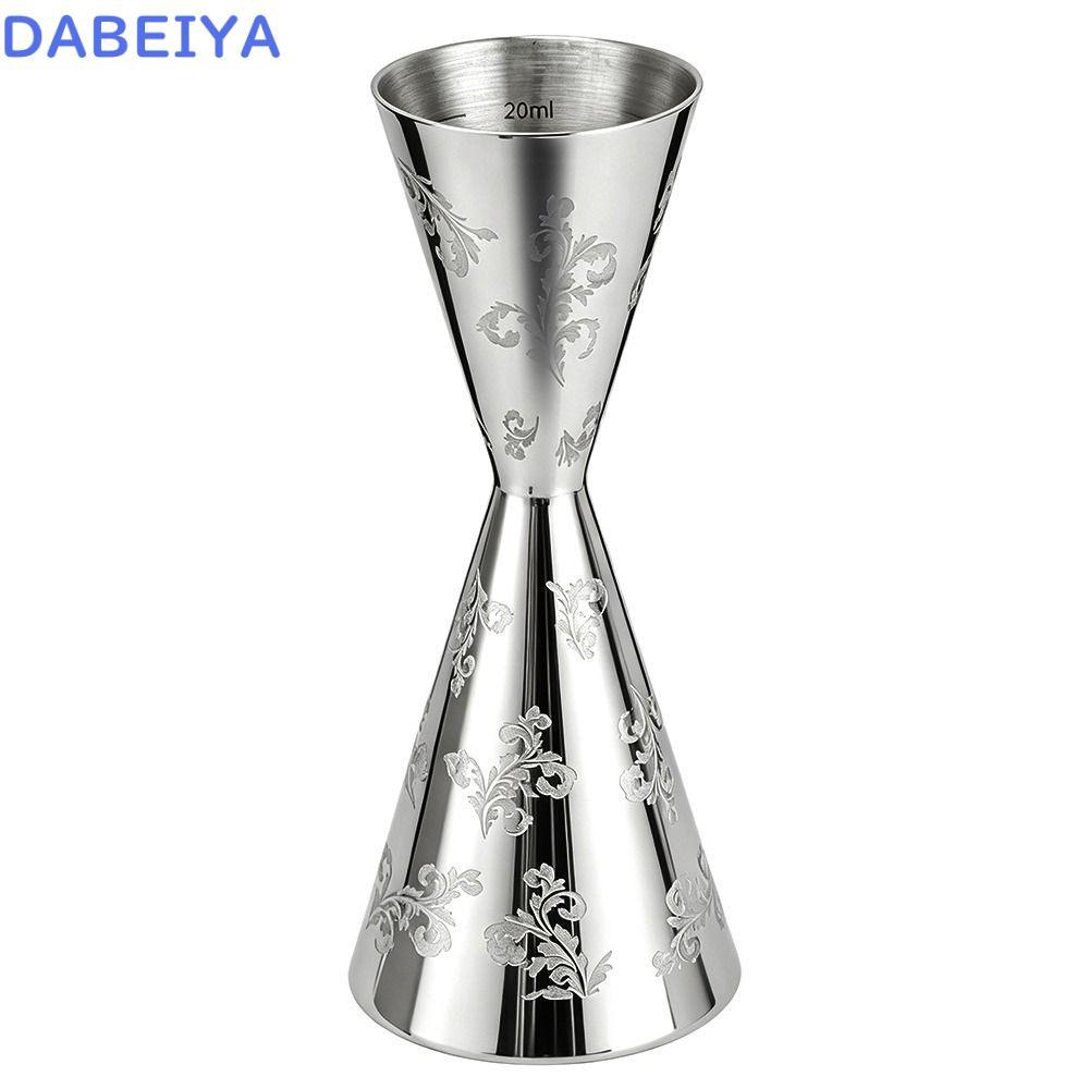 DABEIYA Double Head Jigger,สแตนเลสใบลายDidi Jigger Cup, Professional 30/60ml Bartending Jigger Barte