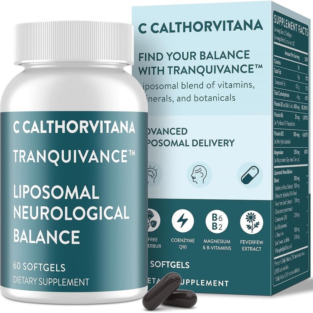 อาหารเสริมบรรเทาไมเกรน – Liposomal Riboflavin, Vitamin B2 B6 & B12, Magnesium, CoQ10, , PA-Free Butt