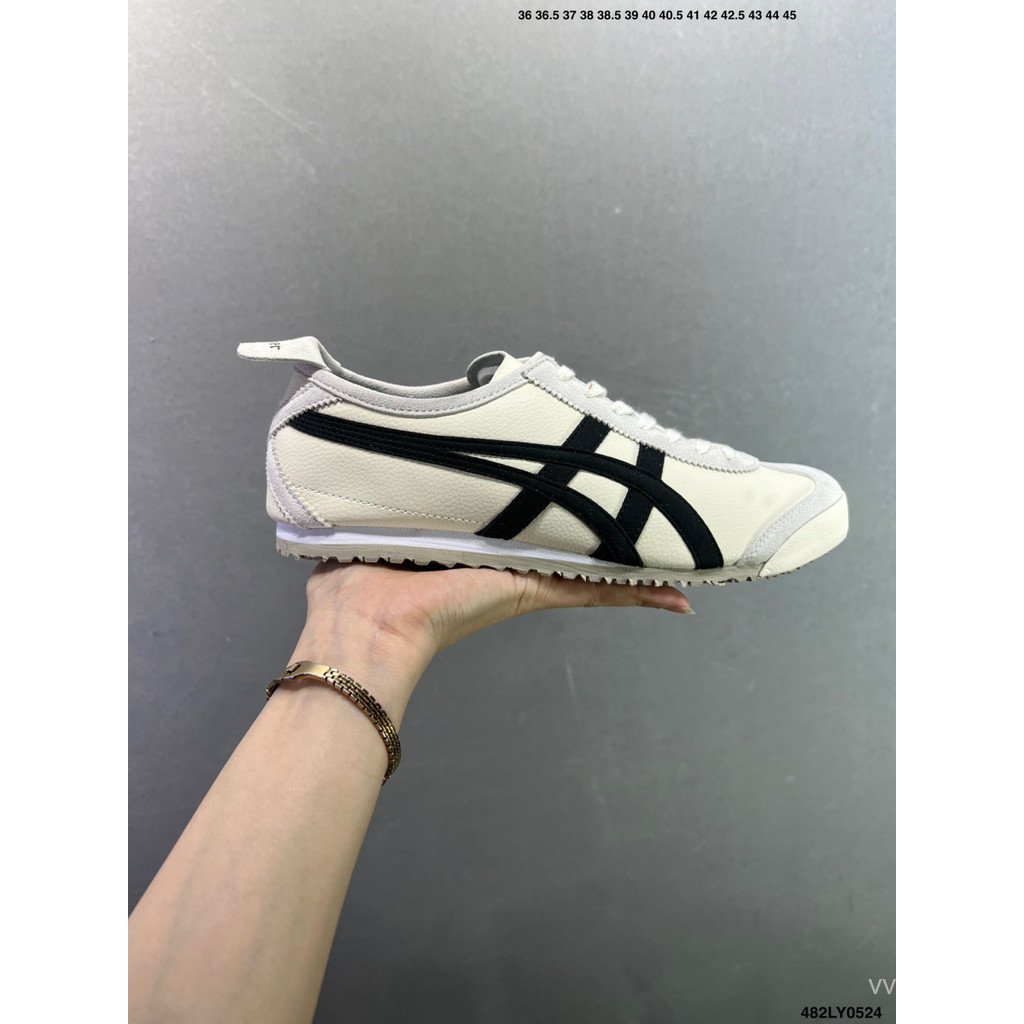 2026Asics Onitsuka Tiger รองเท้า/Onitsuka Tiger Mexico 66 รองเท้าผ้าใบรองเท้าแบนพร้อมกางเกงยีนส์ Joi