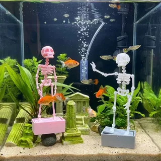 ถัดไป‌ โครงกระดูกเต้นรํา Aquarium Bubbler, 3D พิมพ์พลาสติกถังปลา Dance Skull เครื่องประดับ, Creative Air Driven พร้อม Air Tube Gothic แบบไดนามิกโครงกระดูก Bubbler ฮาโลวีน Decor