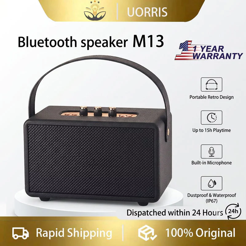 [COD] UORRIS ลำโพงบลูทูธ ลําโพงบลูทูธเบสหนัก รบลูทูธ รุ่น M13 รองรับAUX/TF/USB ปรับเบสได้ ลําโพง bluetooth
